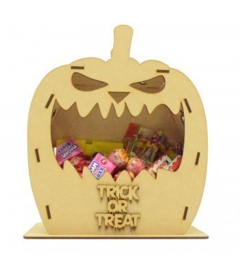 Laser Cut Halloween Trick or Treat 3D Pumpkin Storage Confectionary Hamper for Sweets and Chocolate 